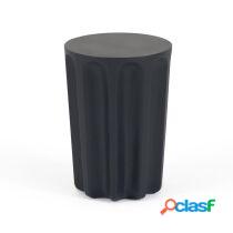 Mesa auxiliar redonda de exterior Vilandra de cemento con acabado negro à 32 cm