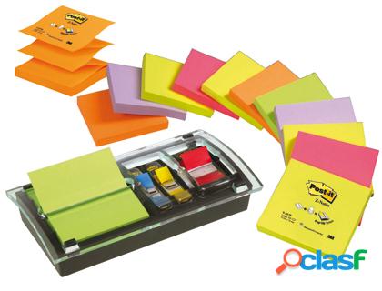 Post-it FT510102336 - Dispensador de notas adhesivas + 12 blocs de 100 hojas de 76 x 76 + 1 notas index gratis