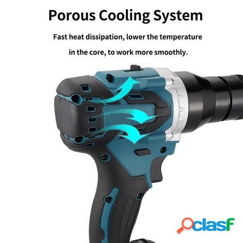 Tuerca eléctrica sin cepillo potente Kit de tuerca eléctrica de Remador eléctrico automático Herramienta de Remantes automático con cabezas de descamador